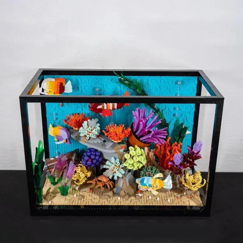 4154Pcs Tropical Aquariums Model Bricks Building Blocks with Numbered Parts Bags Toys Fish Tank Decorative Patchwork Bricks Toy Set Adult Children's Gift