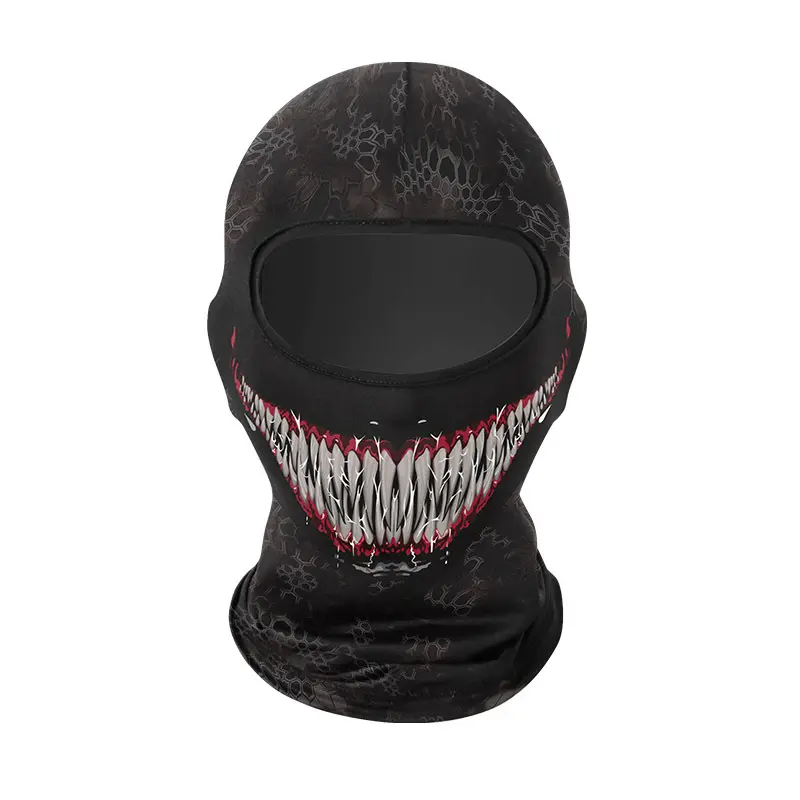 Venom Monster Teeth Print Cooling Balaclava, UV Protection Lightweight Ice Feel Fabric Full Face Neck Mask Wind Dust Proof for Motorcycle Dirt Bike ATV Cycling Summer Outdoor