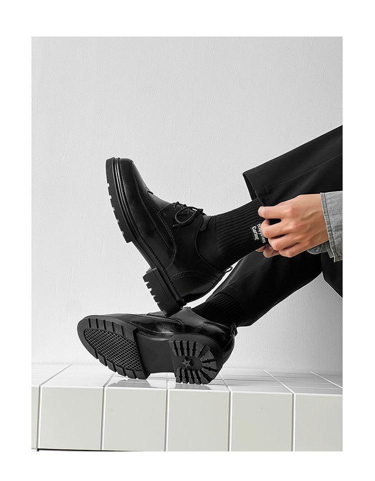Casual men's brogue shoes with internal height increase, thick-soled business formal men's shoes with internal height increase