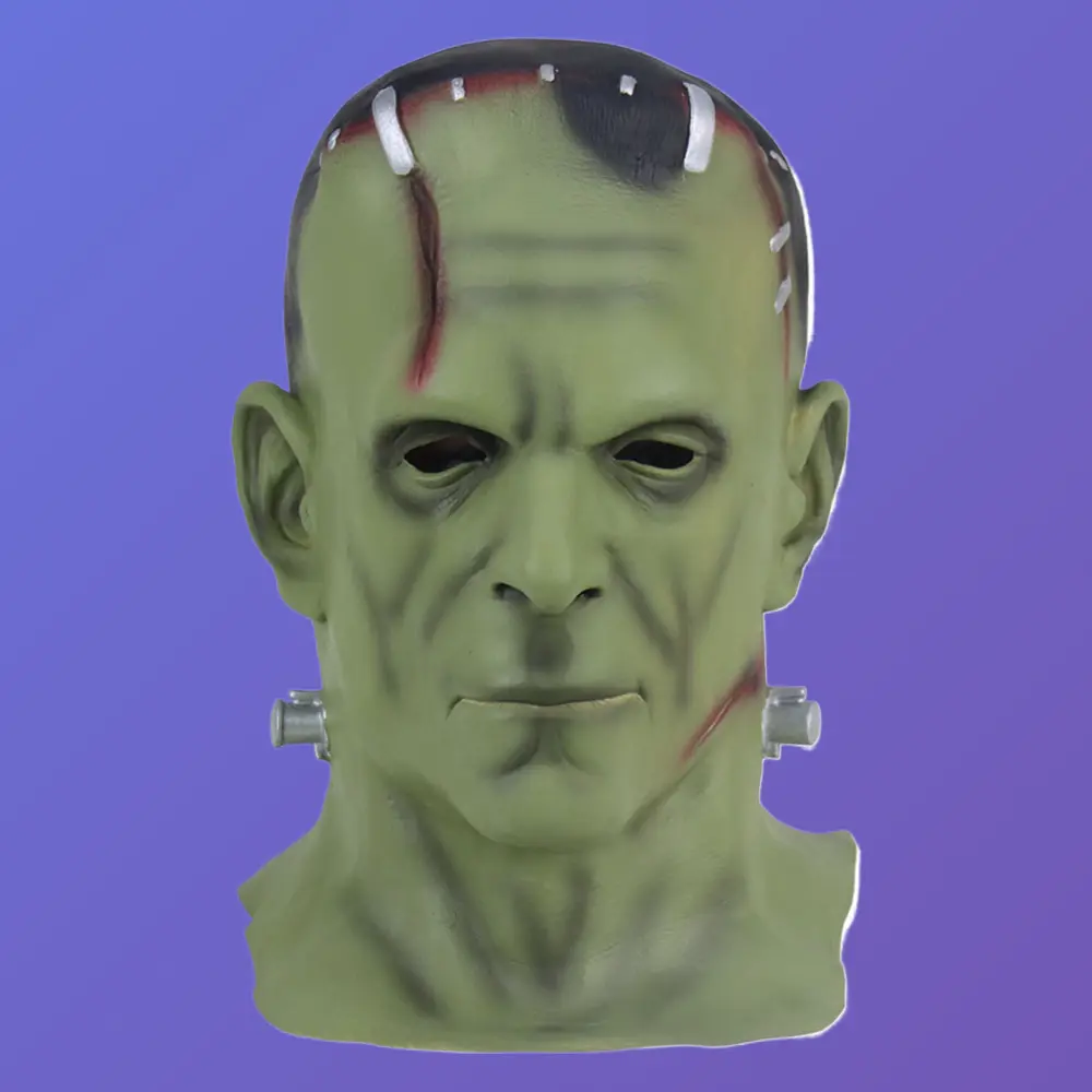 Horror Style Stitched Frankenstein Latex Mask, Soft Full-Head Face Covering with High Elasticity, Scary Costume Accessories, Comfortable, Halloween Party, Prop, Clothes, Cosplayers, Face Covering Masks & Accessories, Costume Accessory