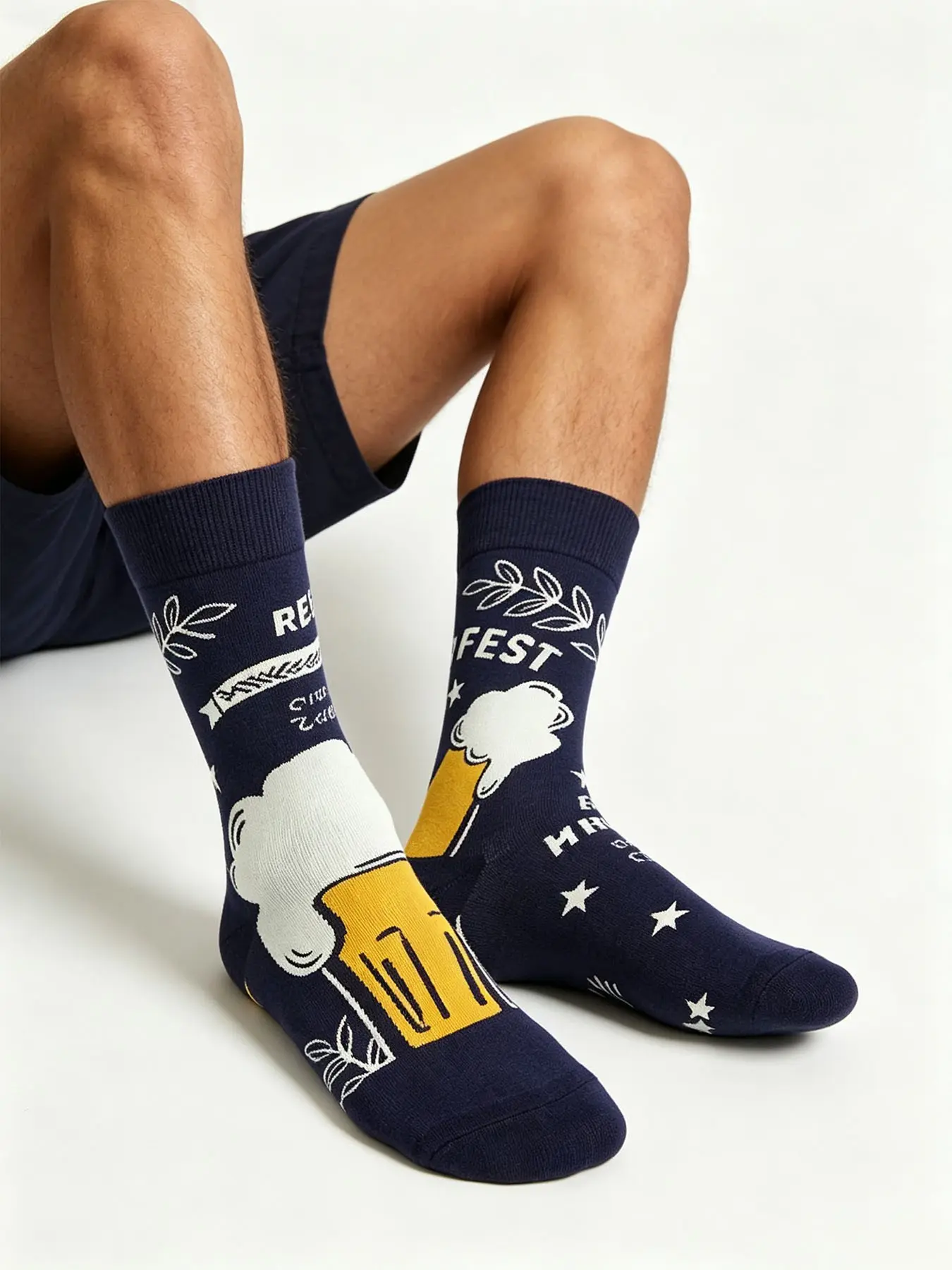 Men's Funny Cartoon Ankle Socks, Comfortable Breathable Warm Winter Socks, Perfect Gift, Fall & Winter Fashion, Versatile Ab Pair, Festive