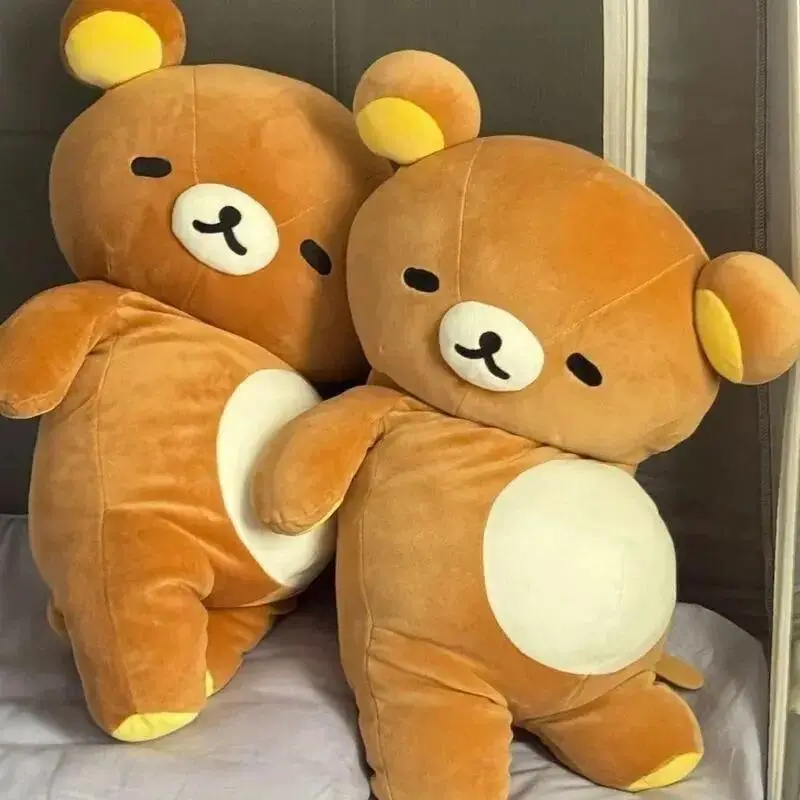 2026 new Cute Soft Rilakkuma Super Soft Big Pillow Plush Doll Cartoon Sleeping Position Sofa Bed Pillow Decoration Girl Birthday Gifts
