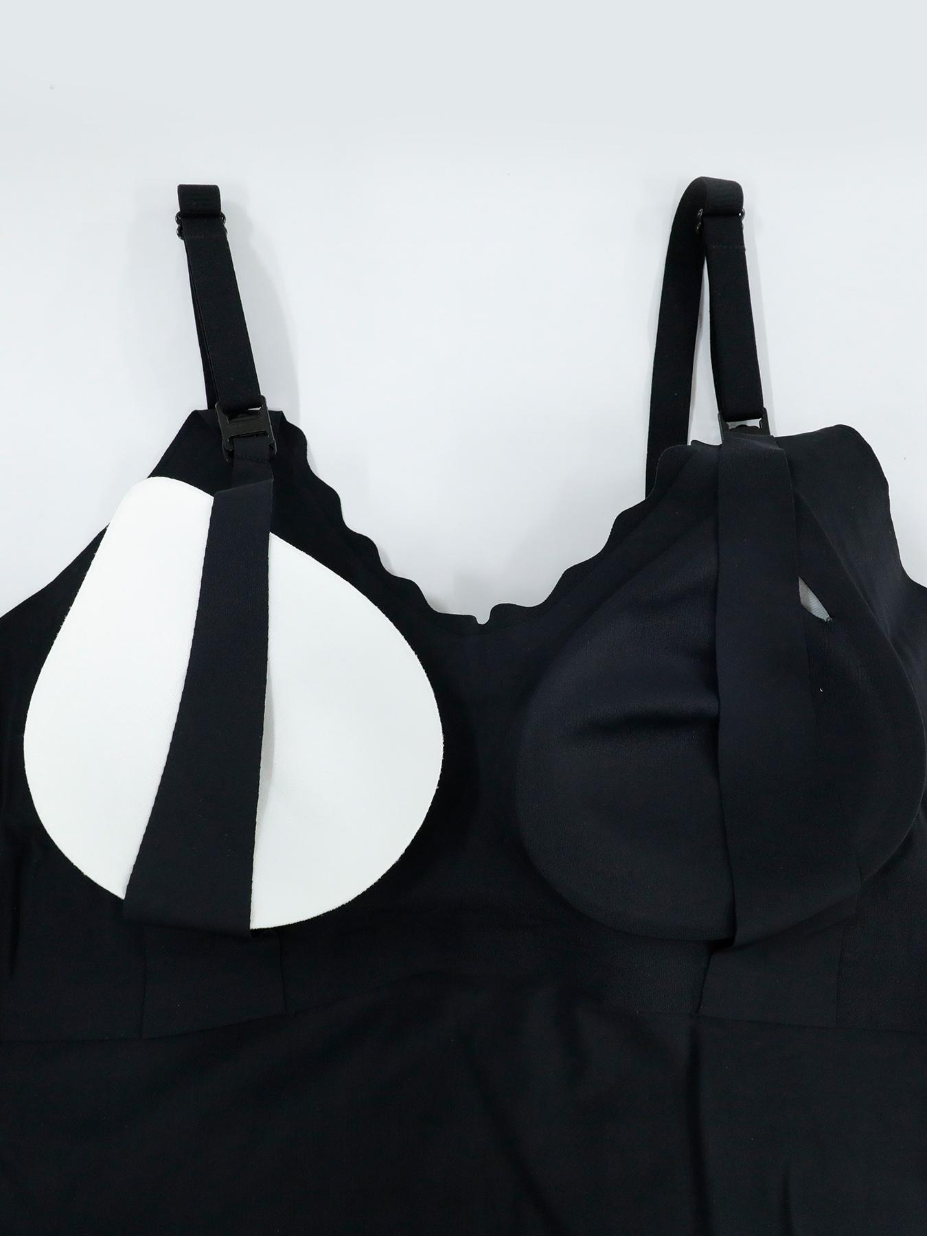 Women's Solid Color Lace Trim Nursing Cami Top, Maternity Nursing Tops, Comfortable Breathable Soft Fabric Maternity Bra for All Seasons, Maternity Lingerie for Women