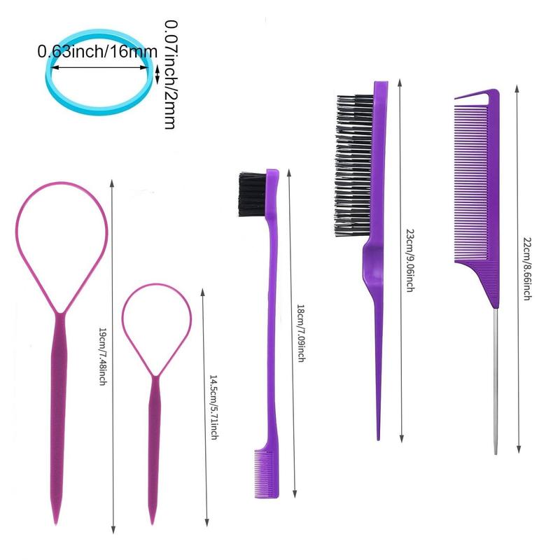 Professional Hair Tie Set, 1 Set Hair Ties and Hair Styling Tool, No-Heat Hair Styling Accessories for Girls and Women