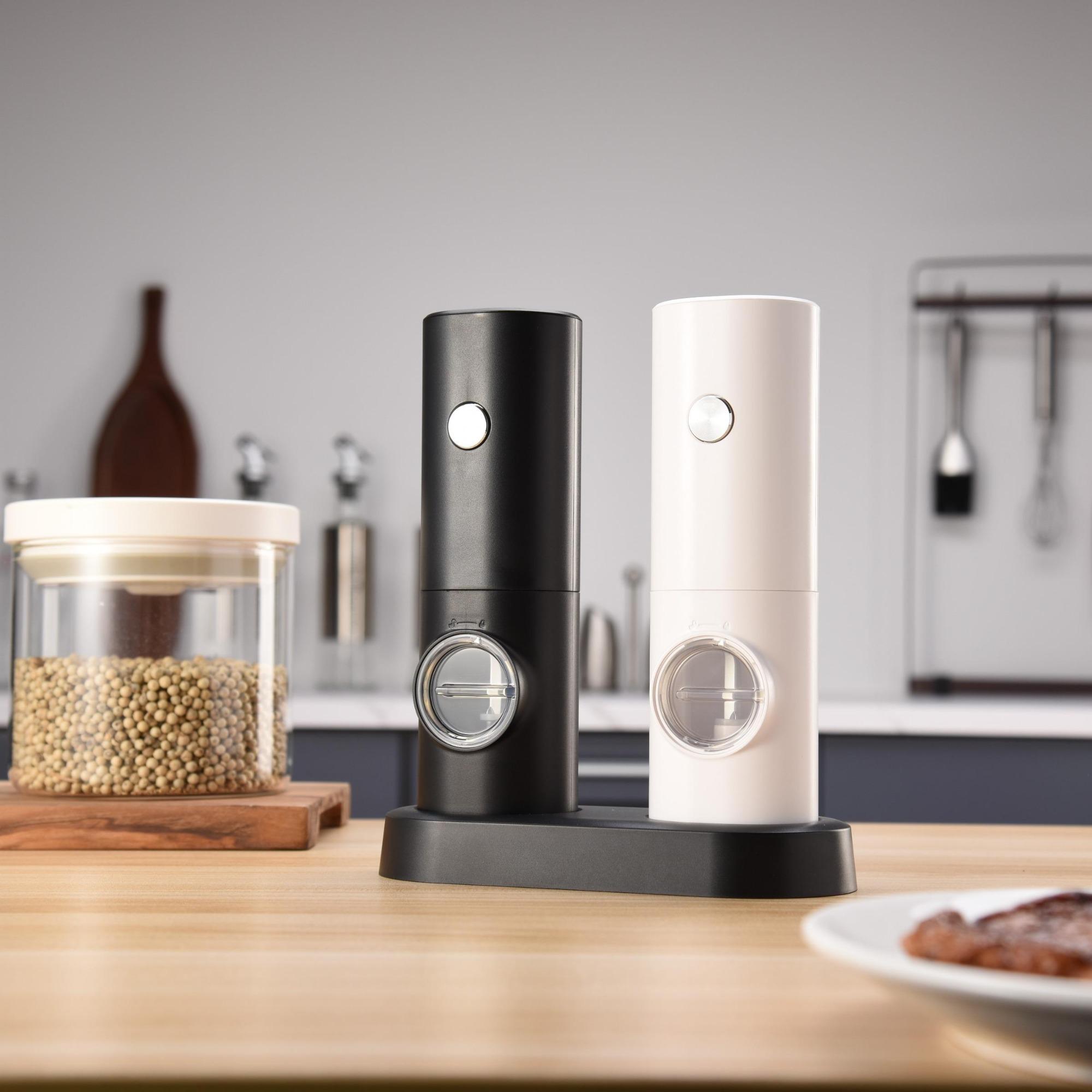 Electric Salt & Pepper Grinder Set, 1/2 Counts Battery Powered Household Seasoning Grinder, Portable Handheld Spice Grinder for Kitchen(without Battery), Gift #TOP PICKS