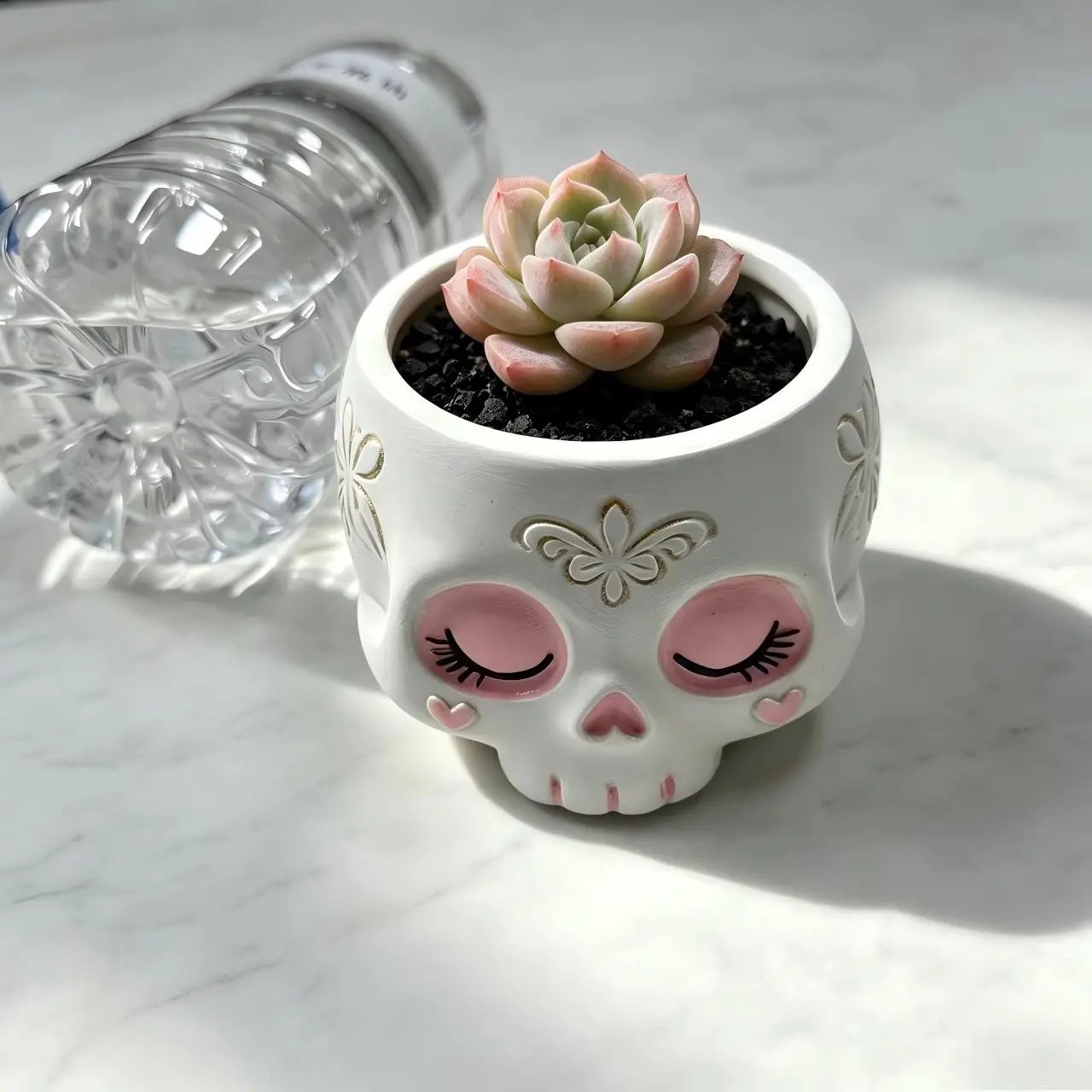 Resin Skull Succulent Planter with Drainage Hole, Halloween Gothic Home Decor, Desktop Organizer, Gift for Women, Succulent Plant Pot, Plant Pots Indoor