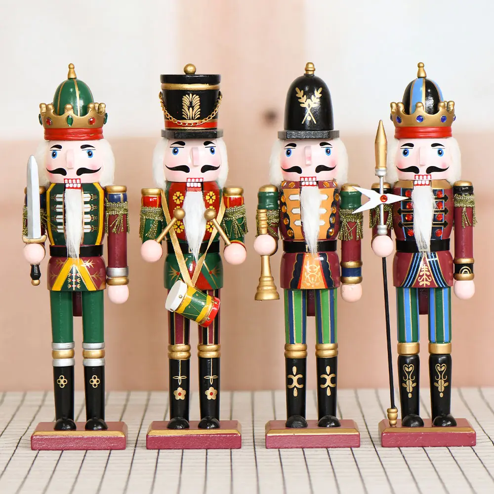 Nostalgic Cabincore Wooden Nutcracker Figure Winter Holiday Festive Mantel Decor Cozycore Tabletop Centerpiece Traditional Room Setup Accent New Year Party Favor Aesthetic Home Vibe