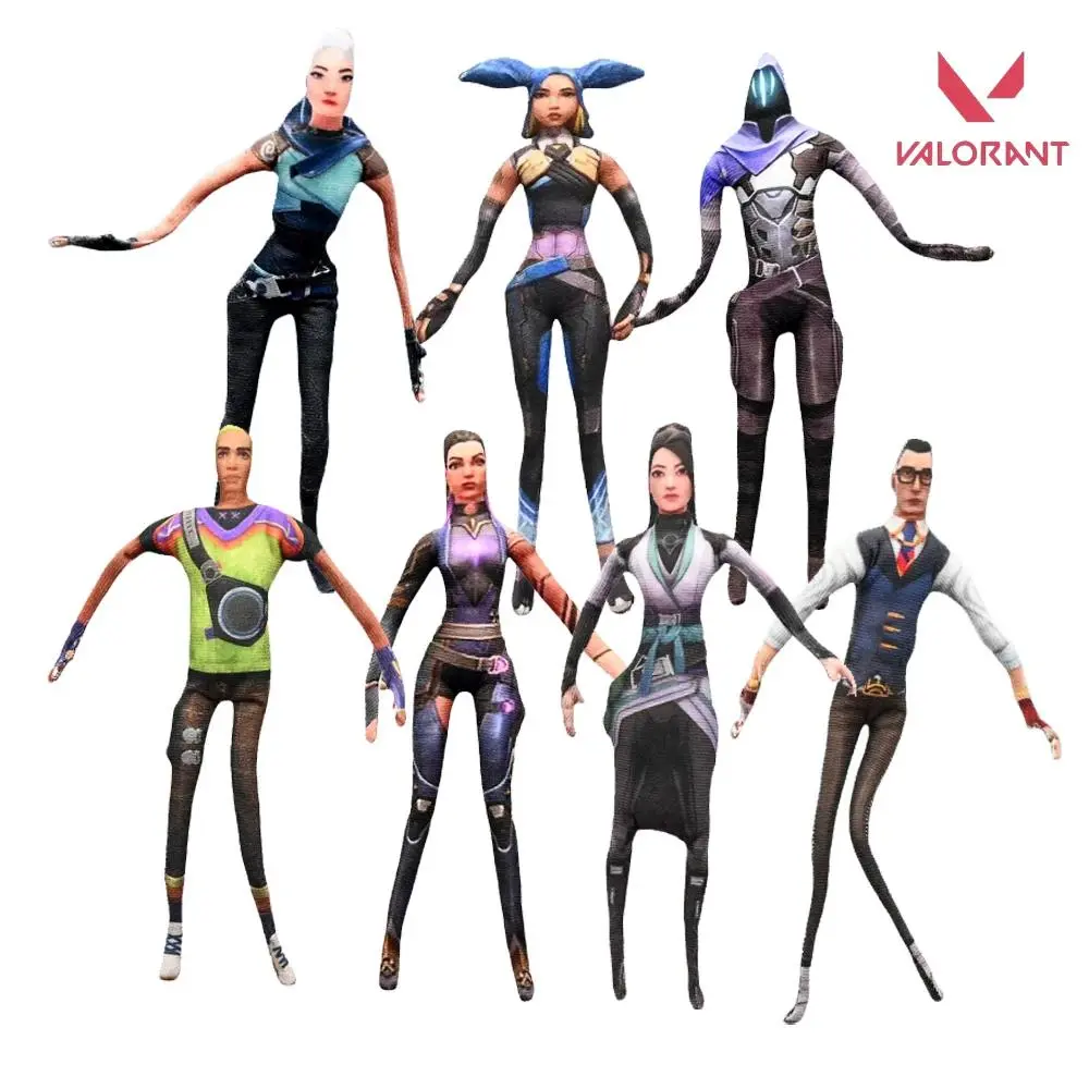 Game Valorant Jett Viper Sage Phoenix Kay Cosplay Cotton Doll Plush Twistable Shape Abstract Room Decoration Unisex Funny Gifts