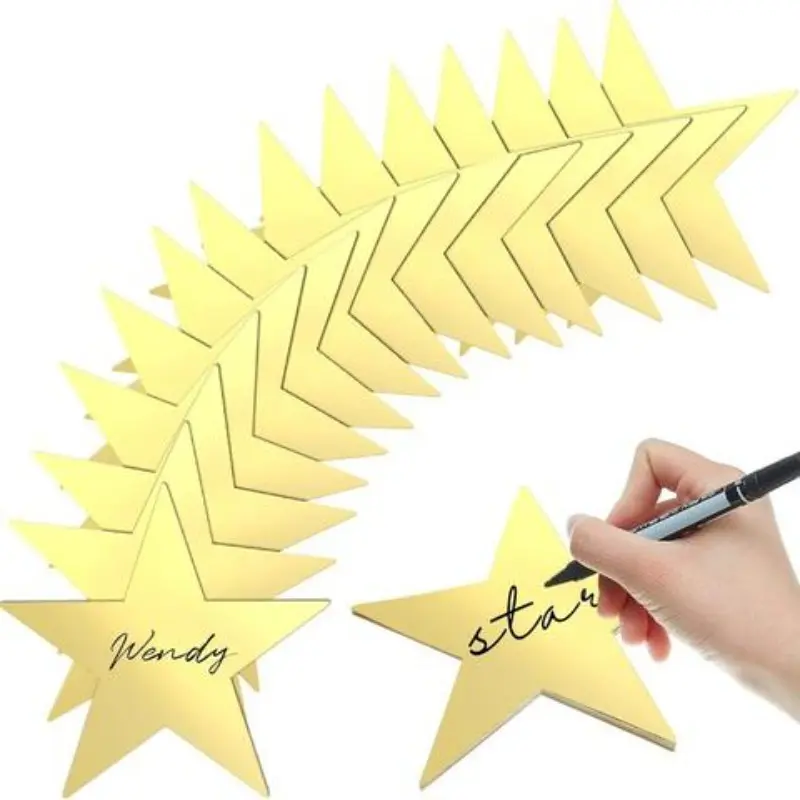 24Pcs. Five pointed star decoration, gold/silver classroom wall decoration for children's birthdays, weddings, Christmas parties, and hanging decorations.