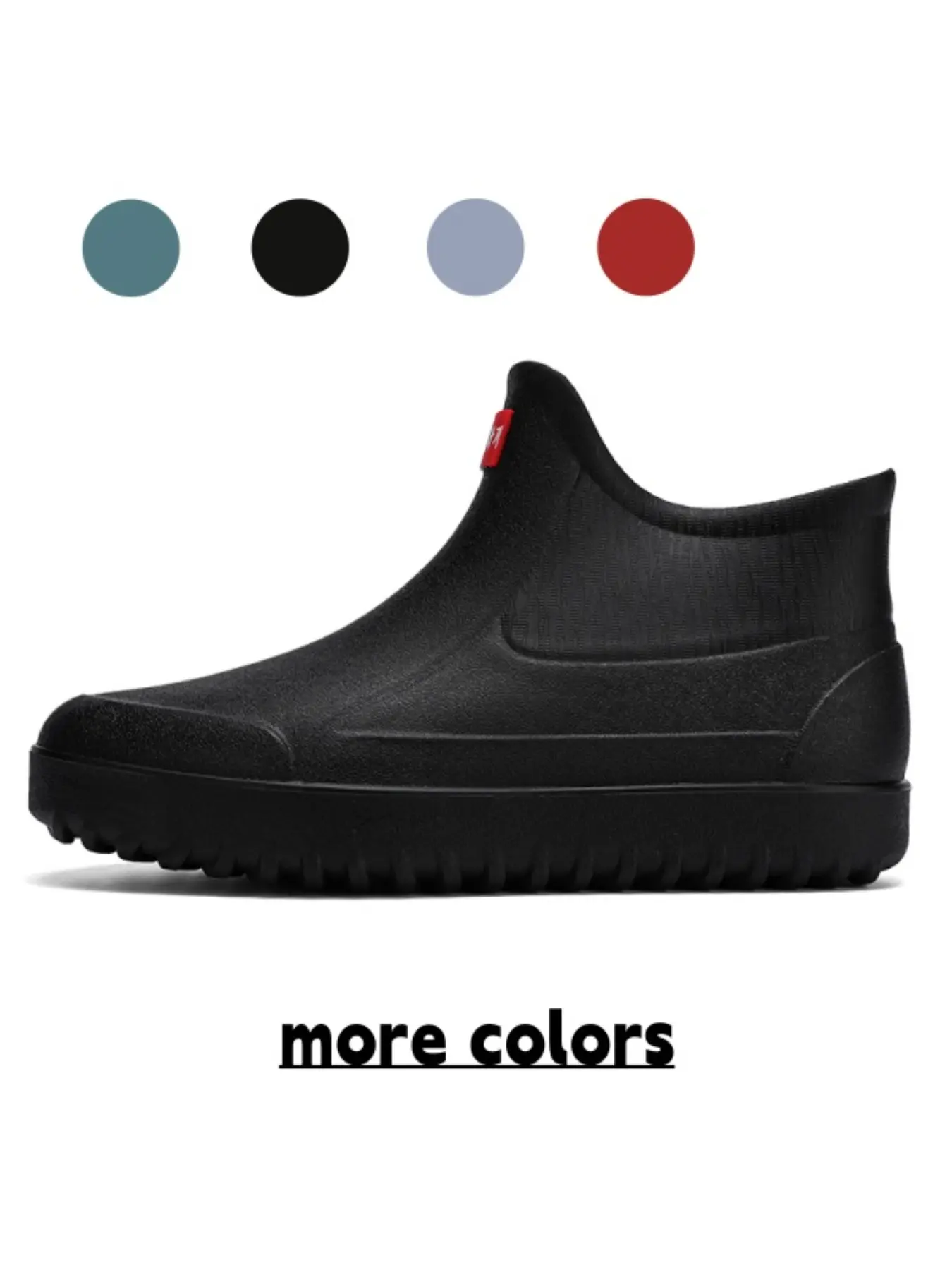 Men's Elastic Fabric Patchwork Short Rain Boots, One-Piece Anti-Slip Waterproof Shoes, Beach Dog Walking Multi-Scene Outdoor Rain Shoes