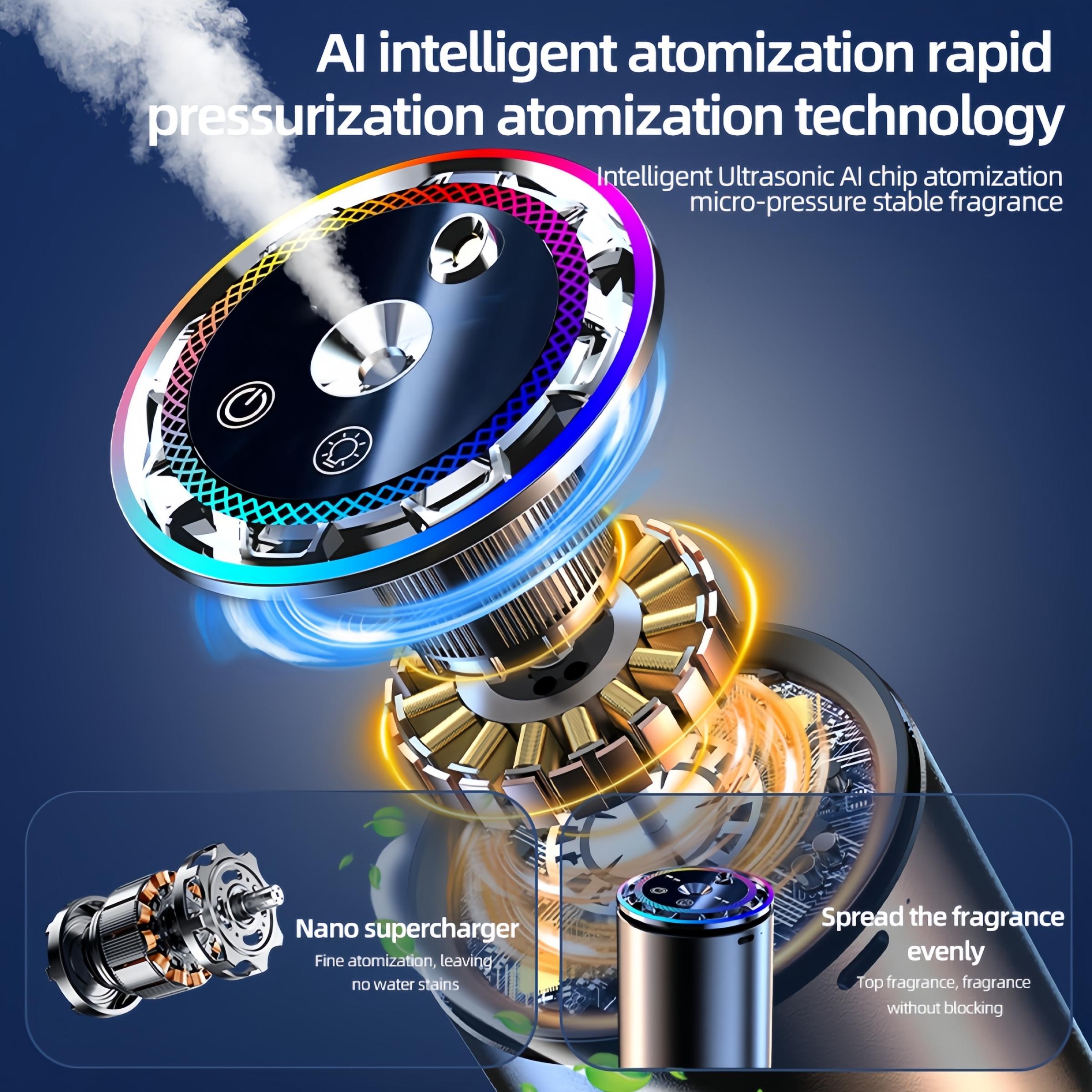 Portable Smart Aromatherapy Diffuser, USB Humidifier with Starlight Projector, Starry Projection, Battery Powered, 7 Color Changing Lights, Humidifier Atmosphere Light, Home & Car Decor Gift, Rechargeable Portable Humidifier, Aroma Diffuser Humidifiers