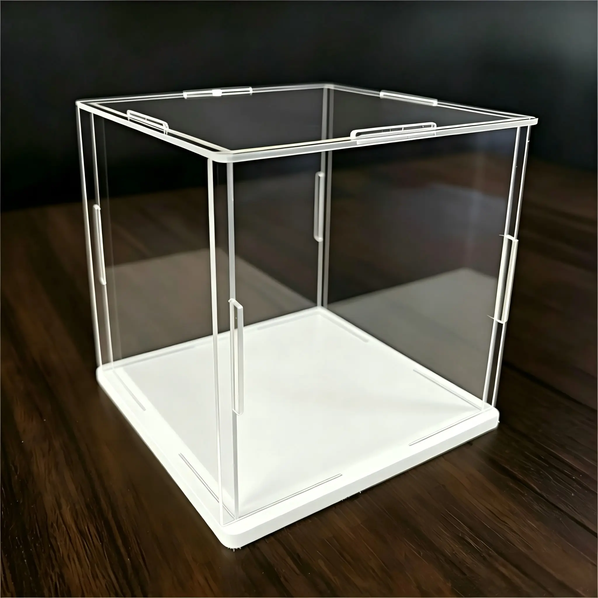 Transparent Acrylic Display Box, Base, Dust-Proof Desktop Organizer, Modern Style, Pristine Collectibles Storage for Home, Store, Office