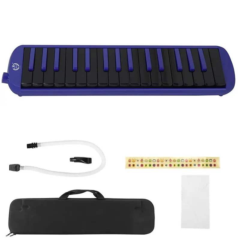 Professional 32 Key Melodica, Soprano Melody  Piano with Red-Black Appearance, Equipped with EVA Case & 2 Mouthpieces, Portable Musical Instrument, Ideal Gift for Beginners, Students and Adults