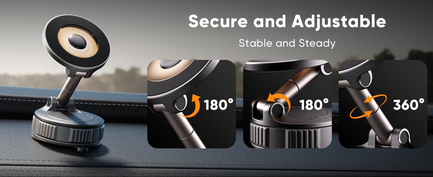 Car phone bracket, Magsafe car phone bracket [upgrade strong attraction and magnetism] 360 adjustable magnetic car phone bracket, suitable for iPhone and Android Android.