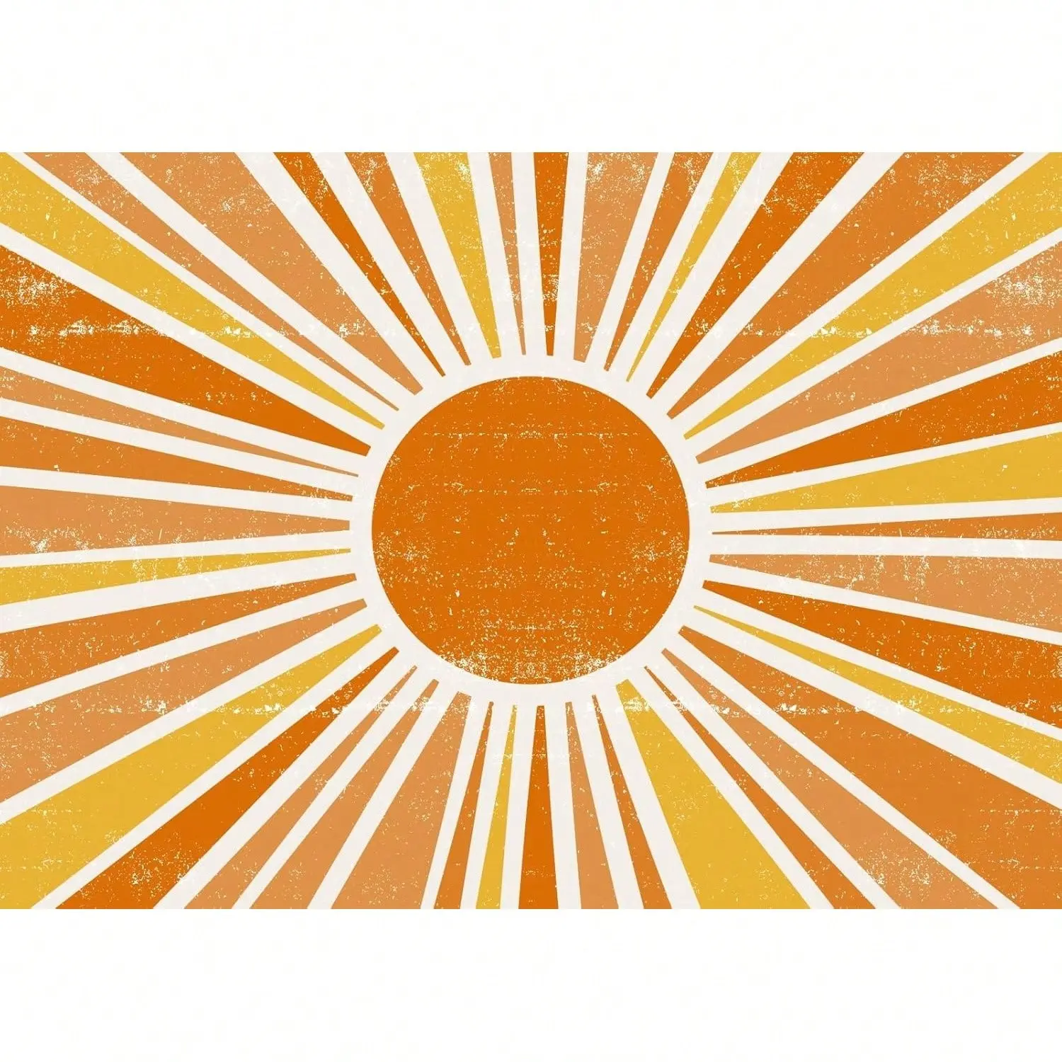 Vintage Boho Fabric Sun Backdrop - Groovy Retro Sun Rays Design, 60s-70s Hippie Style Lightweight Tapestry, Home Wall Decor, Party Photo Prop Banner, Gift Option, Party Decor, Hippie Vibe