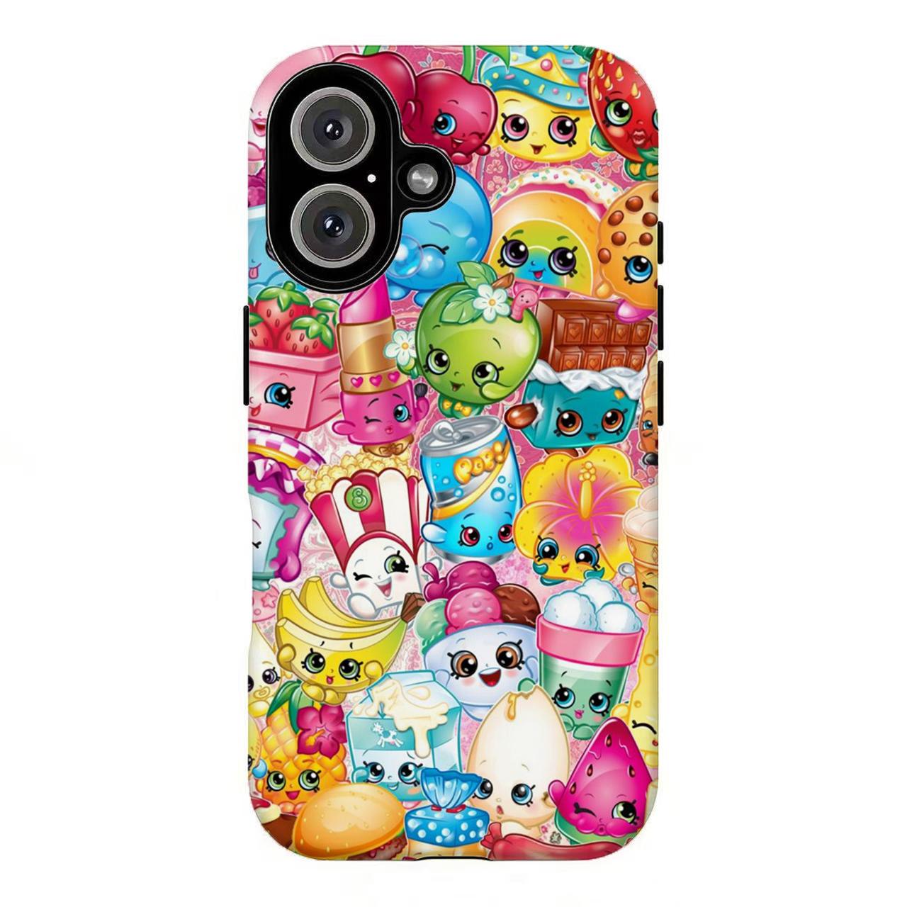 FL-Sh0pkins Cartoon Print Phone Case,Cute Kawaii Collage Phone Case For iPhone 11 12 13 14 15 16 17 Air Pro Max for Samsung S26 S25 S24 S23 S22 S21 Case,Gift for her/him/fans