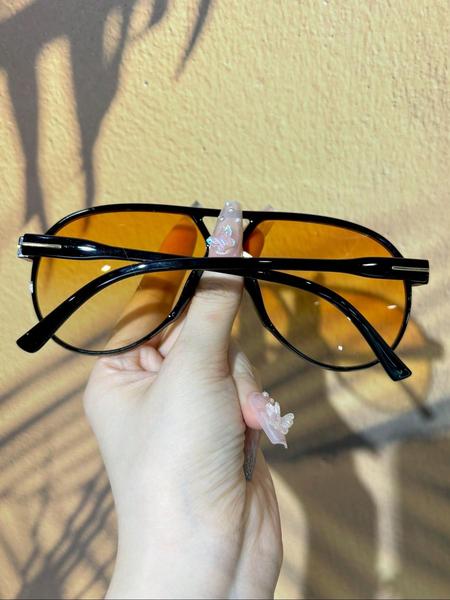 Women's Vintage Top Bar Oversized Frame Sunglasses, Trendy Casual Sunglasses for Everyday Use, Fashion Accessories for Outdoor Activities, Trendy Beach Eyewear