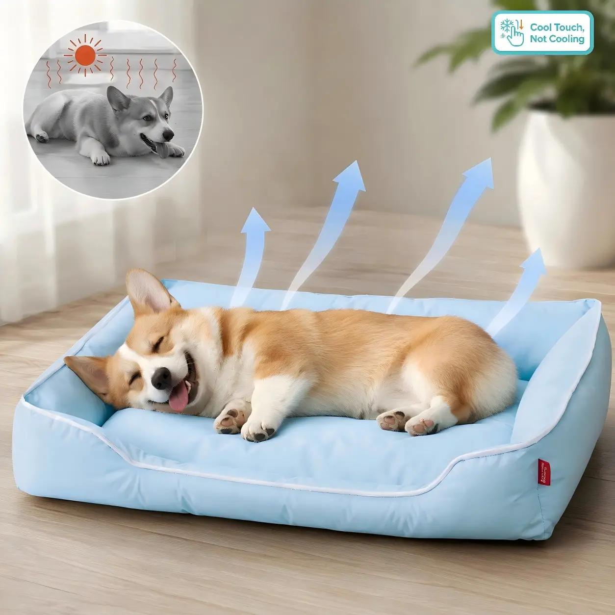 Waterproof Oxford Pet Bed, Durable Medium-Sized Dog Cat Nest, Breathable Cool Pet House, Non-Slip Stain-Resistant, Ideal for Pets