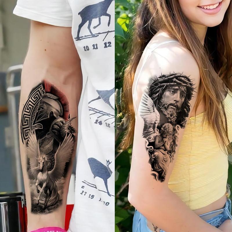 Temporary Religious Tattoos, Angels, Jesus, Mary, Stickers, Jesus Christ Temporary Tattoo, Angel Temporary Tattoo, arge temporary tattoos for men and women