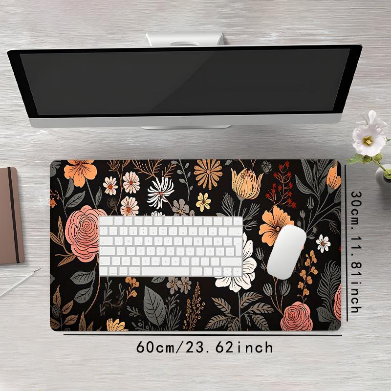 Creative Floral Pattern Mouse Pads, 1 Count Rectangle Gaming Mouse Pad, Office Keyboard Pad, Non-slip Computer Mat for Office, Home Gaming, Desktop Accessory