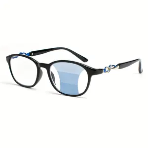 1 pair of glasses, anti-pinch comfortable frame, oval full-frame temples with metal accents, unisex everyday glasses - ideal birthday/anniversary gift
