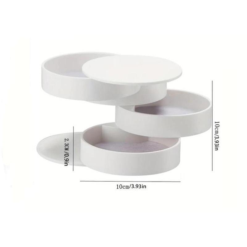 Multi-layer Jewelry Storage Box, 1 Count Dust-proof Rotatable Jewelry Organizer, Jewelry Storage Box for Earrings & Necklace & Bracelet, Dustproof Storage Box