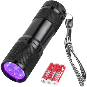 Black Light Flashlight, Small UV Lights 395nm, Portable Ultraviolet Light Detector for Invisible Ink Pens, Dog Cat Pet Urine Stain, AAA Batteries Included