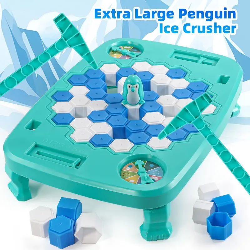 Large Penguin Ice Breaking Board Game Toy, Fun Family Table Game, Puzzle Block Toy, Kid Board Games, Hand-Eye Coordination, Brain Reaction, Party Gift