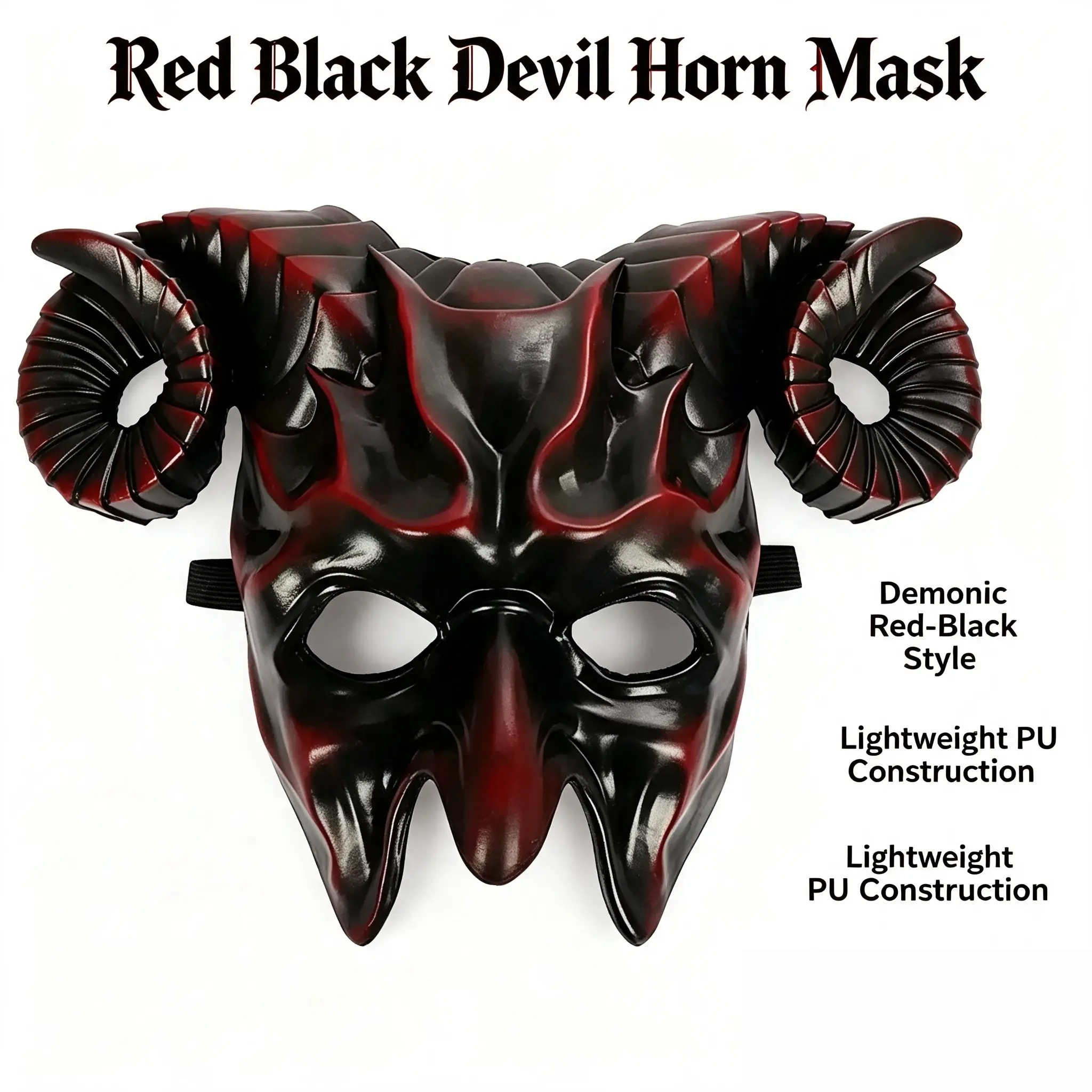 Horned Devil Half Face Mask, Retro Horned Devil Mask, Dark Gothic Horror Style, Perfect for Halloween Party, Masquerade Ball, Cosplay, Photo Shoots