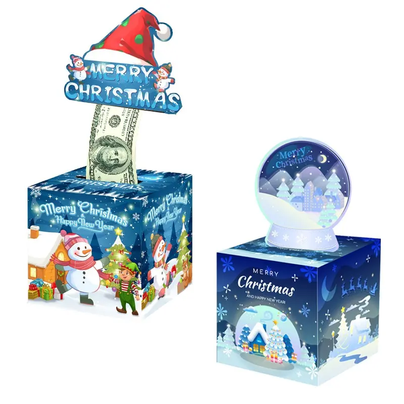 Christmas Surprise Money Pull Box, Premium Paper Gift Box, Pull Out Cash Experience, Family Holiday Party Present, Festive Gift Idea