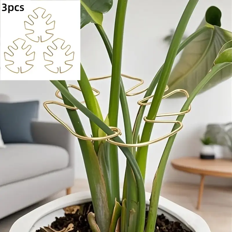 3pcs Monstera Plant Support Stake, Adjustable Metal Trellis with Bamboo Poles, Indoor Climbing Frame, Garden Stabilizer for Healthy Growth