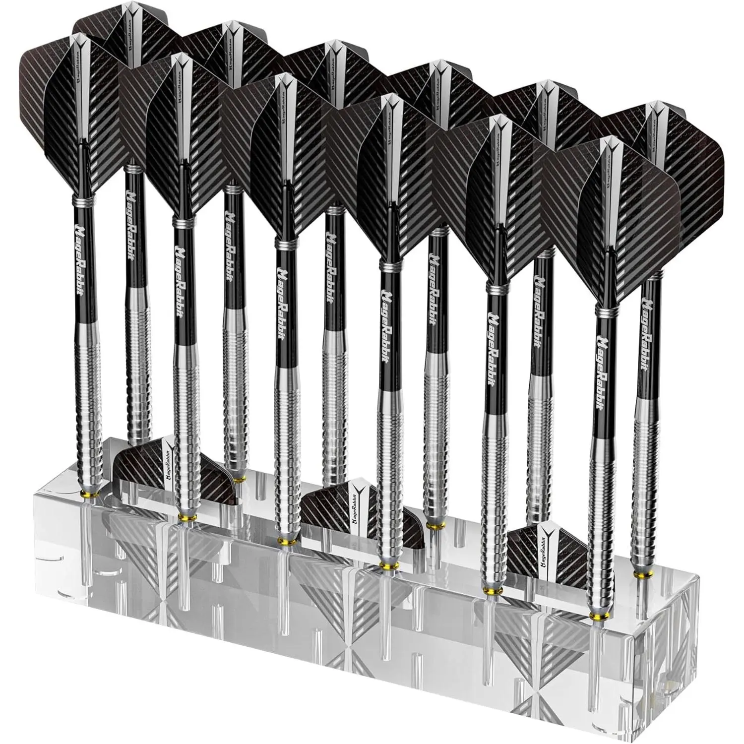 Acrylic Dart Stander with Accessories Storage, Holds 12pcs Darts, Compact Durable Dart Organizer Display for Soft/Steel Darts