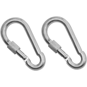 Heavy Duty Stainless Steel Thumb Screw Locking Carabiner Spring Snap Clip Link Hooks. 200-400lb Load. 6 Packs and 12 Packs