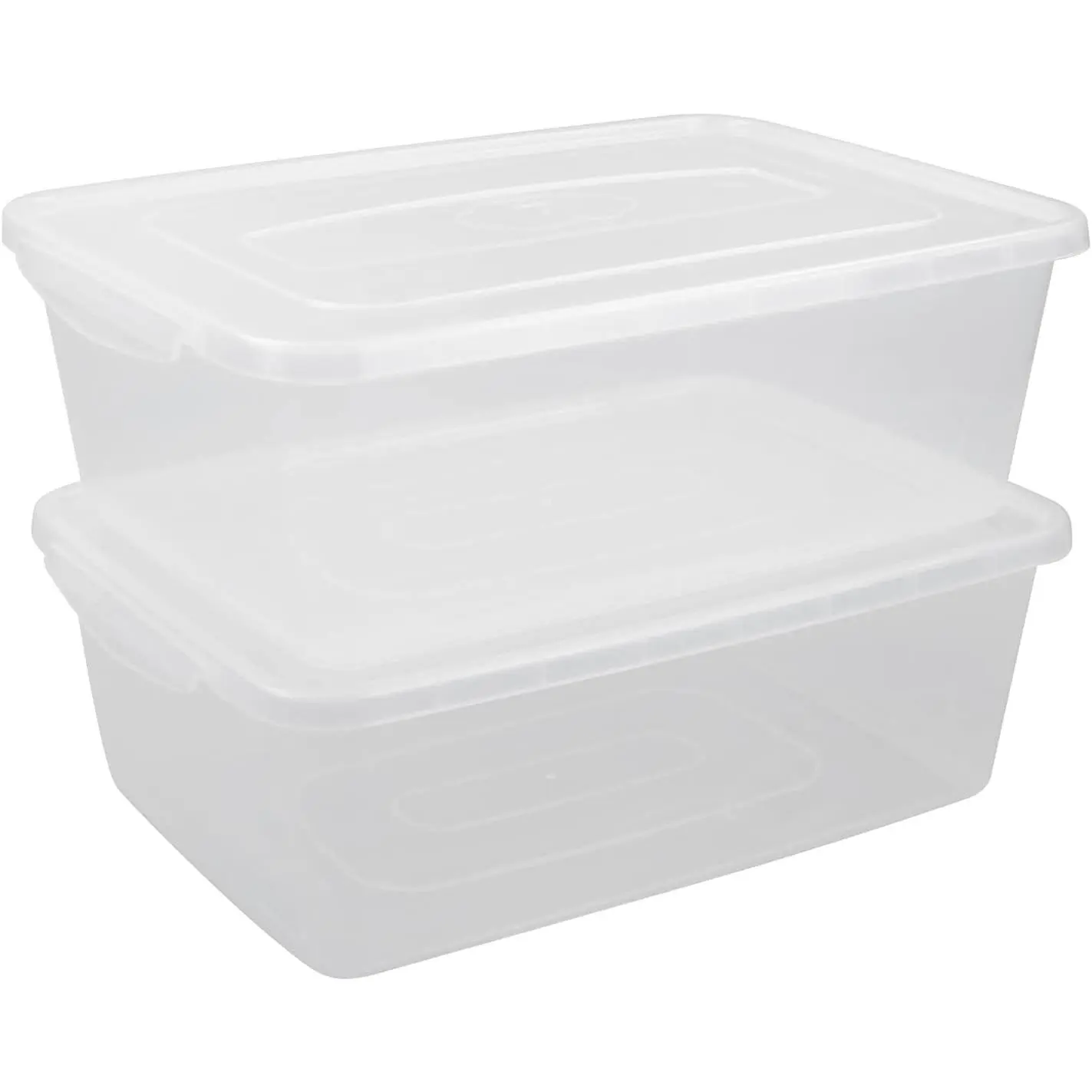 16 Quart Clear Storage Bins, Plastic Tubs with Lids for Storage, 2-Pack
