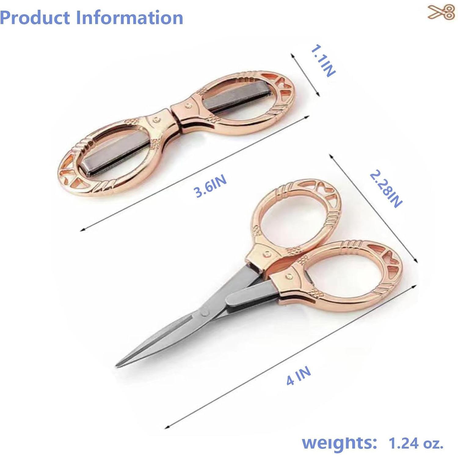 2 count Small , Foldable Travel Mini Folding Scissor for , Office, Outdoor, Nurse, Portable Pocket  Nurse Accessories (rose )