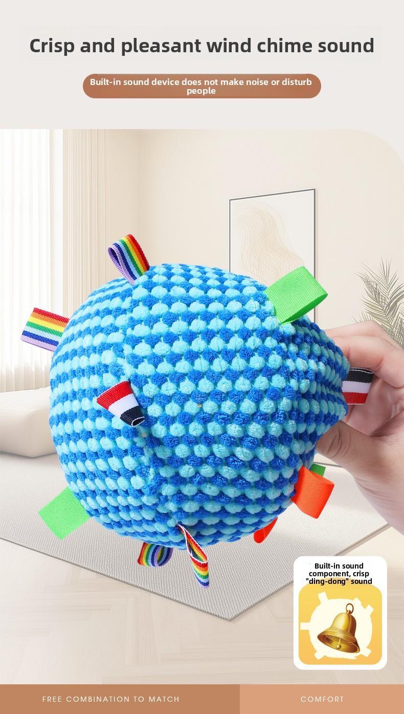 Pet Toy Ribbon Sound Ball, Dog Toy, Interactive Bell Rolling Ball for Teasing and Throwing, Pet Toy, Cat Teething Toy