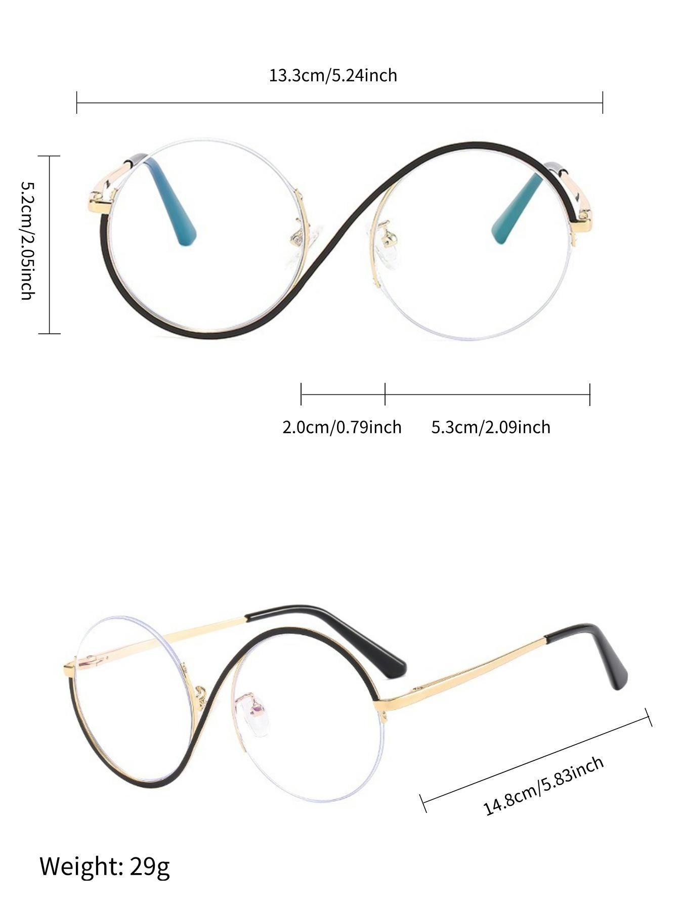Asymmetrical Frame  Anti Blue-ray Eyeglasses, Fashionable Eyeglasses for Women, Fashion Eyeglasses for Work, Daily Clothing Decor, Perfect for Student Daily Use, Stylish Eyeglass
