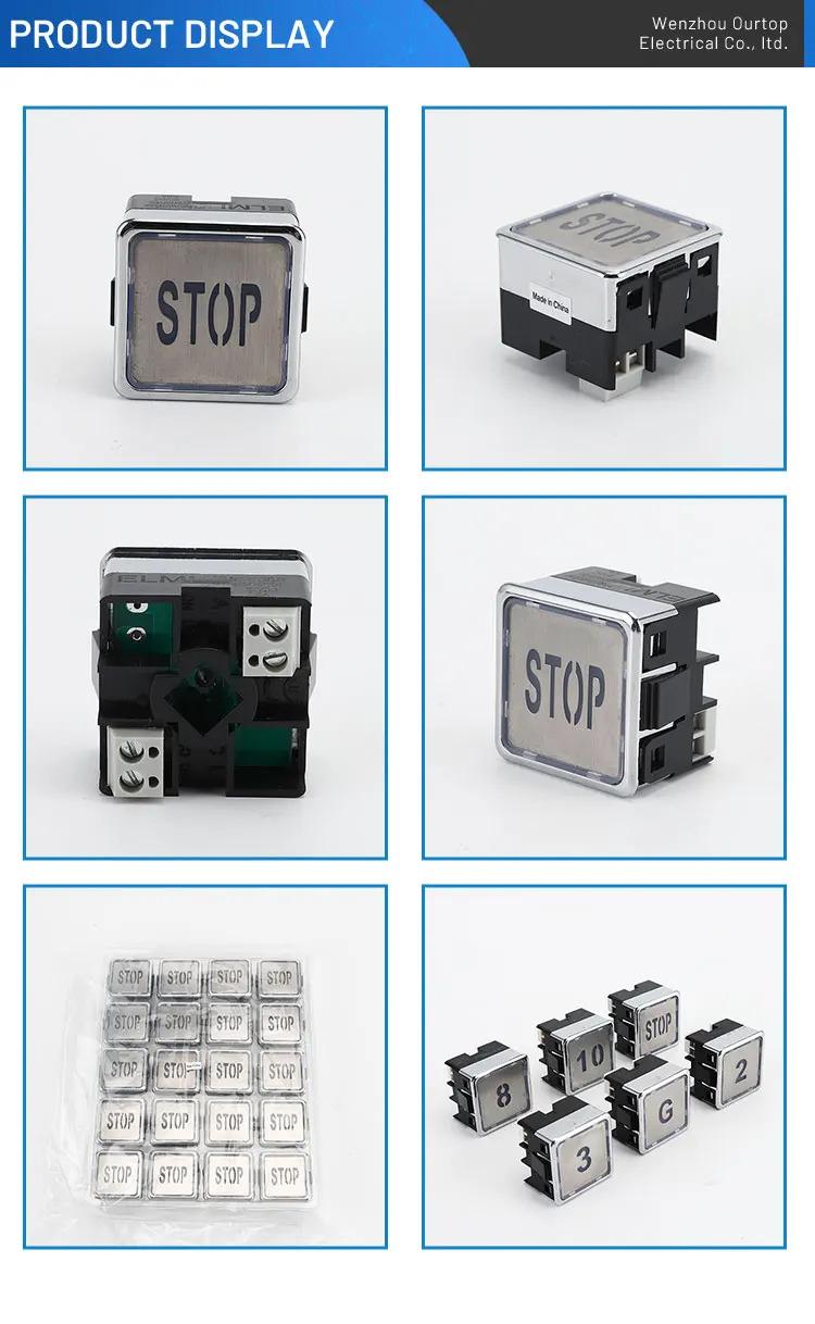 Elevator accessories white light button square Light touch button switch