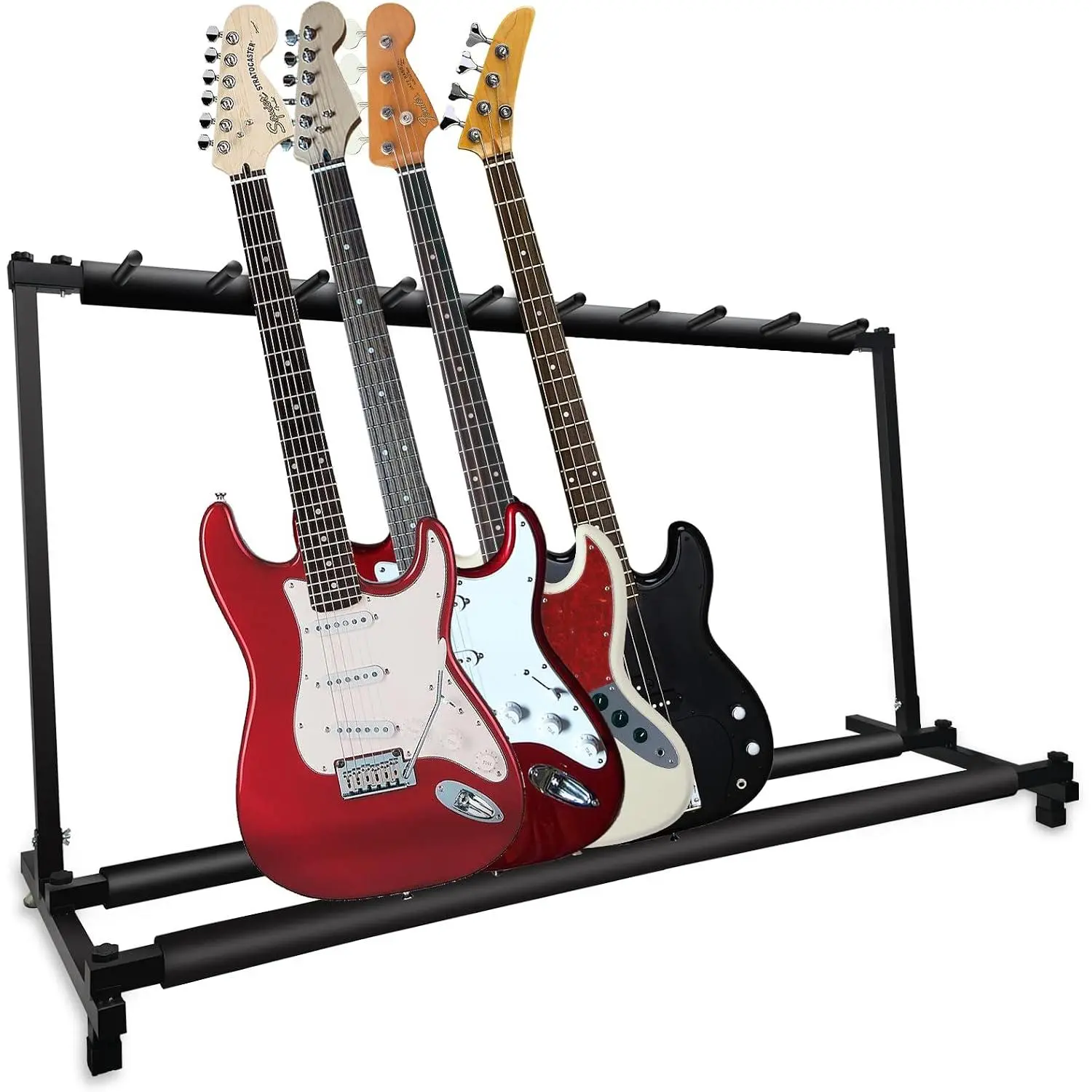 Multi Guitar Stand, 9 Guitar Stand Rack, Folding Guitar Stand, Guitar Rack for Multiple Guitars for Acoustic, Electric Guitar, Bass, Guitar Holder Stand, Multiple Guitars Display (9 Holder)