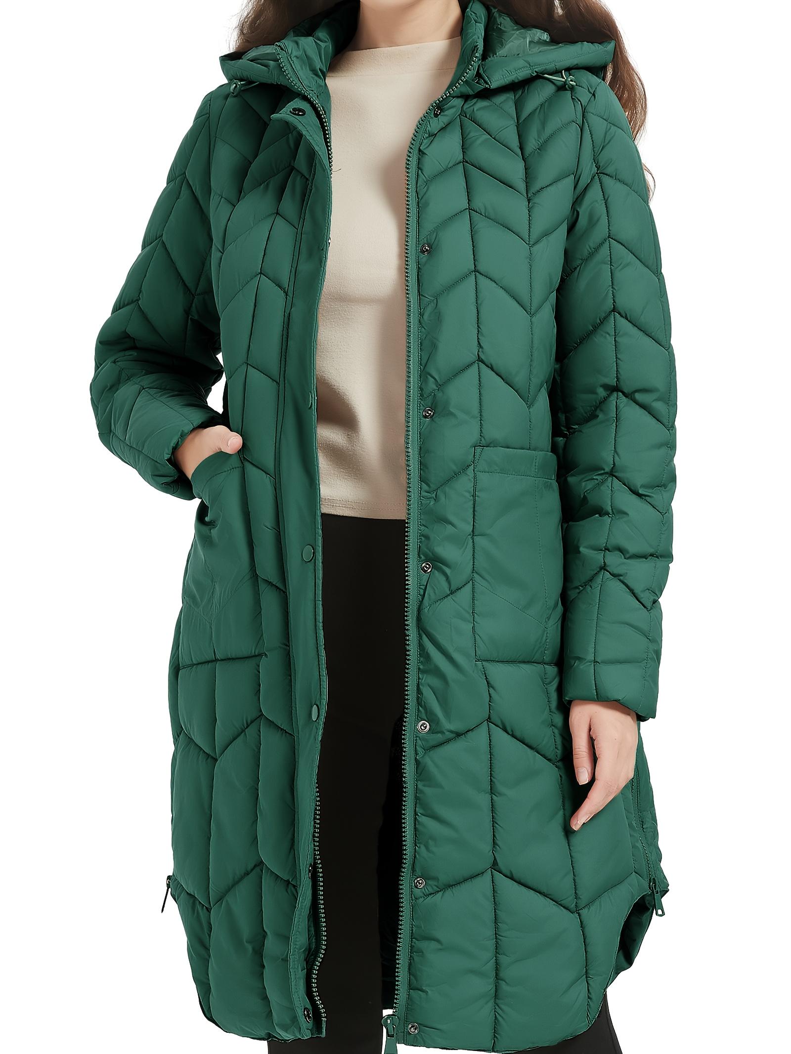 Down Jacket Women, Lightweight Padded Bubble Hat Coat, Fur Collar Warm Coat