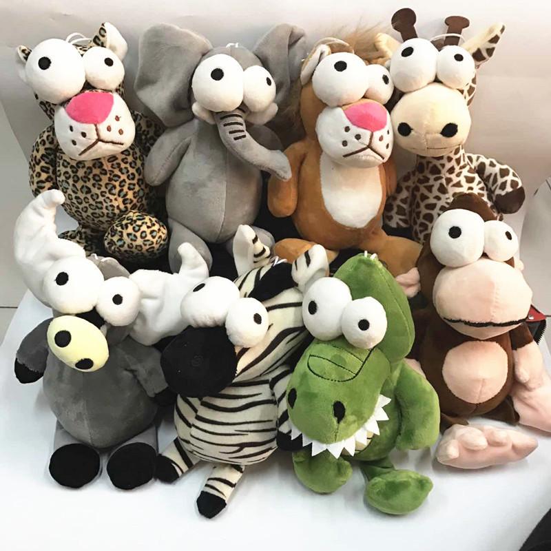 Jungle Brothers Series Big-Eyed Plush Toys Lion Zebra Crocodile Elephant Dolls Birthday Gifts mini large stuff baby