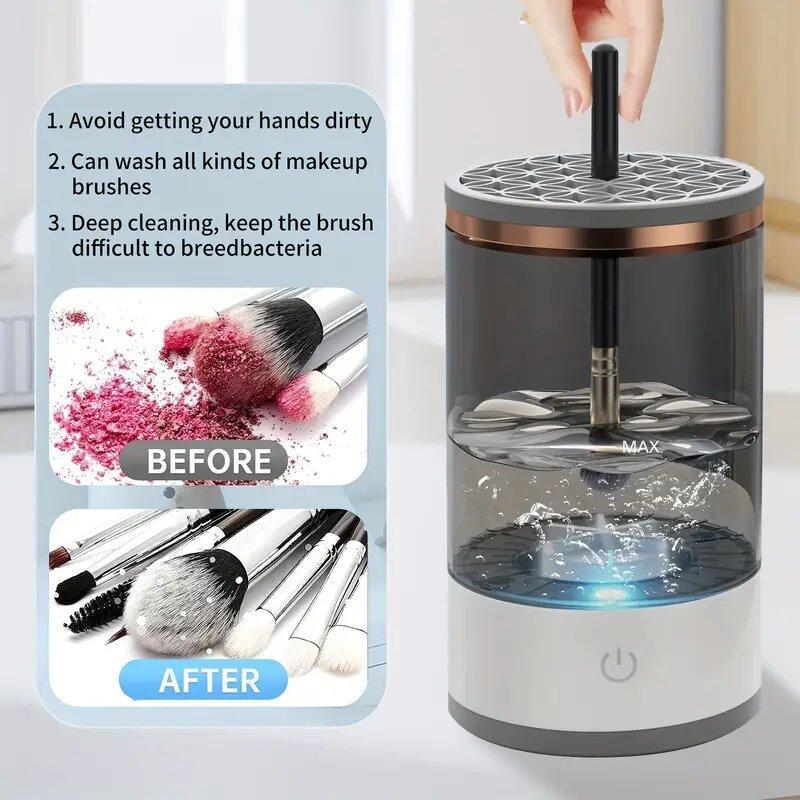 USB/battery Powered Makeup Brush Cleaner Machine, Brush Cleanser, Electric Rotating Cleaning Tool, Holds Multiple Brushes, Perfect Gift for Women, Cosmetic Brush Cleaner