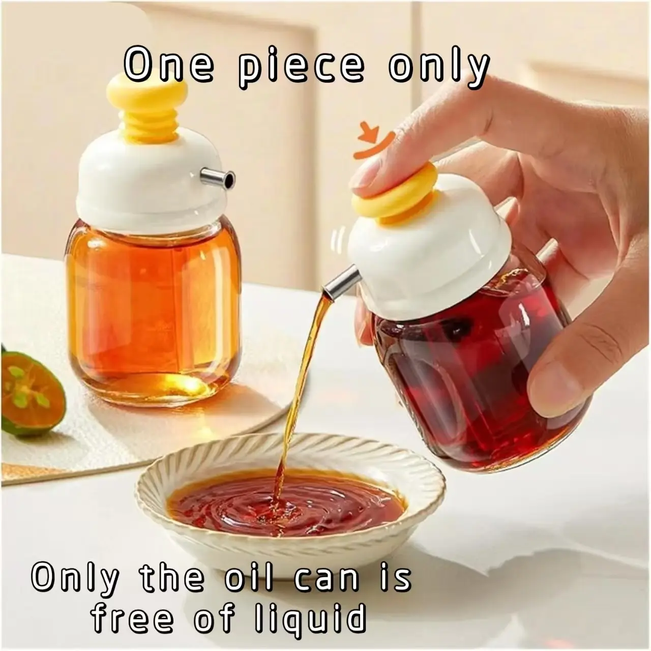 Transparent Oil Dispenser, Quantitative Anti-Drip Plastic Soy Sauce Container, Kitchen Cooking BBQ Press Machine, Home Use, Oil Dispenser Bottle