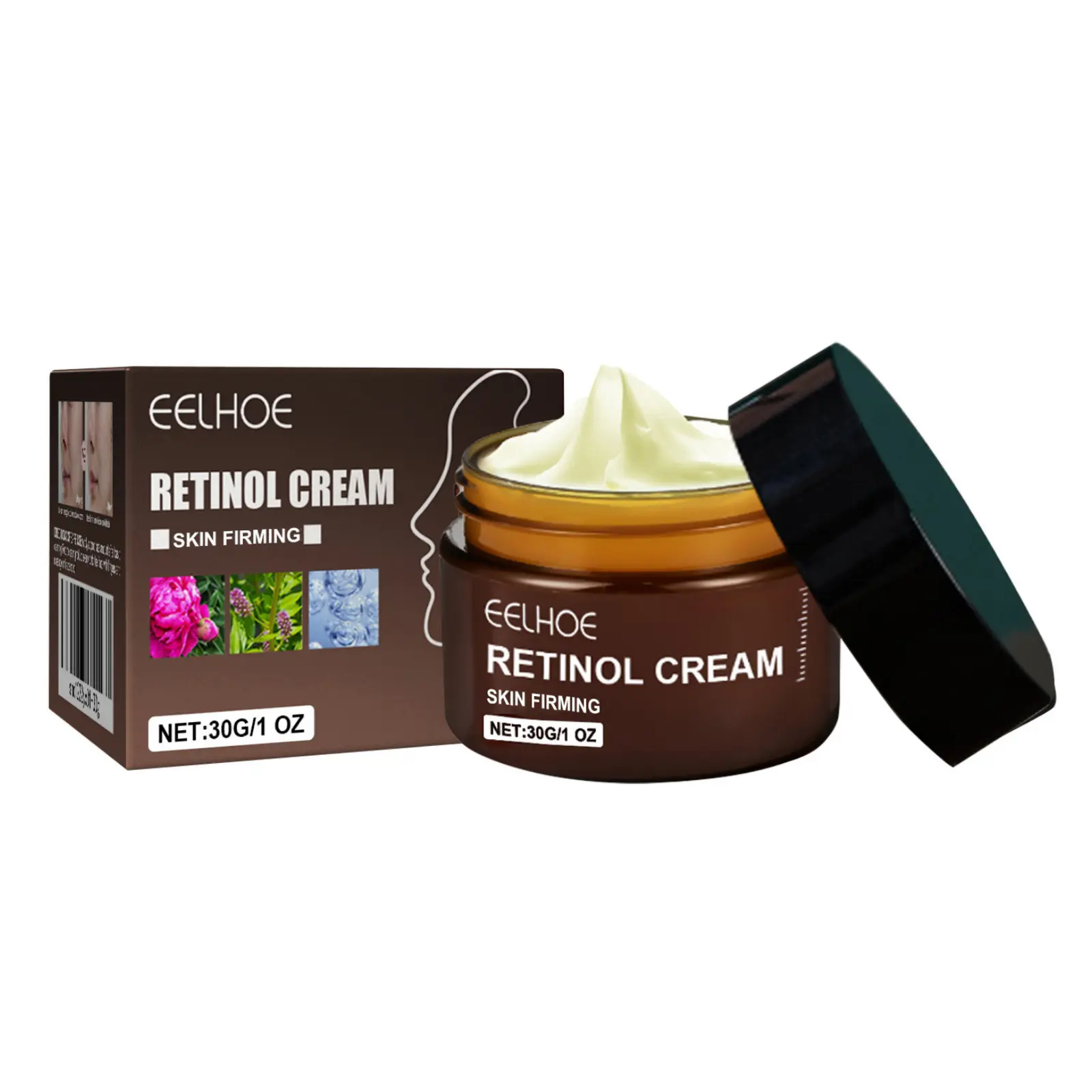EELHOE Retinol Daily Hydration Face Moisturizer, Hyaluronic Acid | Anti aging hydrating face cream, non-comedogenic, facial cream suitable for all skin types, post-acne scars 1oz
