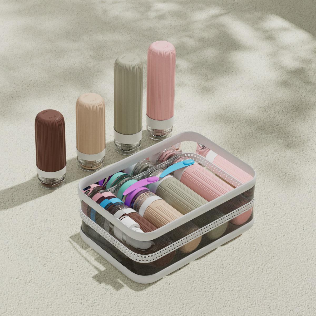 Travel Silicone Shampoo and Shower Gel Bottles Set, Leak-Proof Portable Toiletry Containers, Refillable Travel Bottles for Shampoo, Conditioner, Soap, Camping, Vacation, & Business Trip Essential