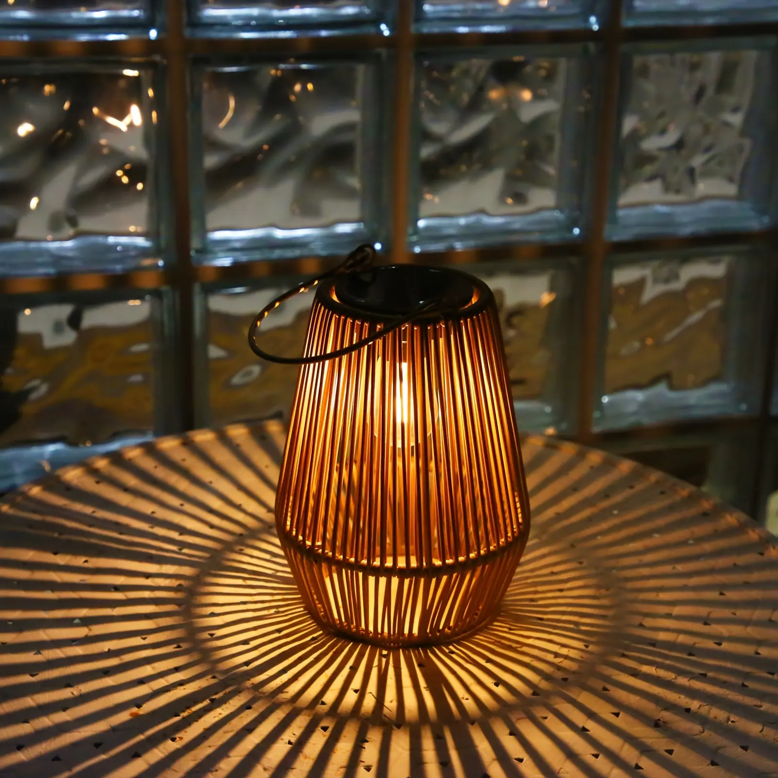 2CPS, Solar Lanterns, Outdoor Hanging Handmade Bamboo Rattan Garden Lights, Halloween Decorative Lanterns, Bohemian Style, Suitable for Balcony, Garden, Terrace, Suitable for Halloween And Christmas And Other Kinds Of Holiday Decorations