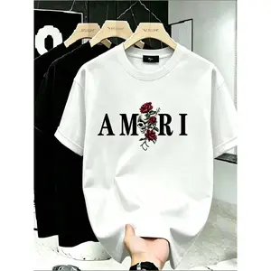 Men's Round Neck Casual Loose Fit T-Shirt, Letter Print Design, Comfortable Daily Wear, Perfect for Relaxing and Leisure