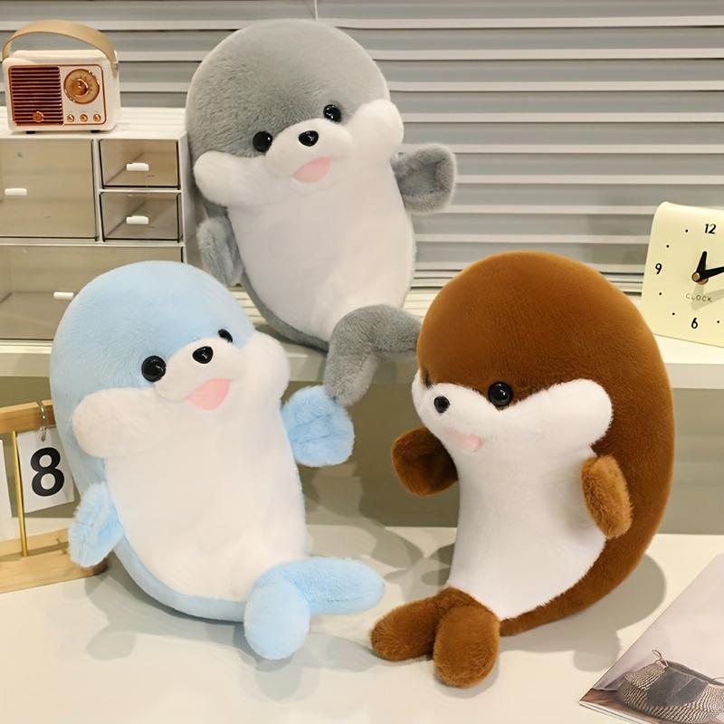 Adorable Seal Plush Toy - Soft Cuddly Stuffed Suitable for Aquatic-Themed Gift, Cozy Lying Seal Design, /Grey/, Perfect for Bedtime panion & Decor for & (Birthday, Christmas)