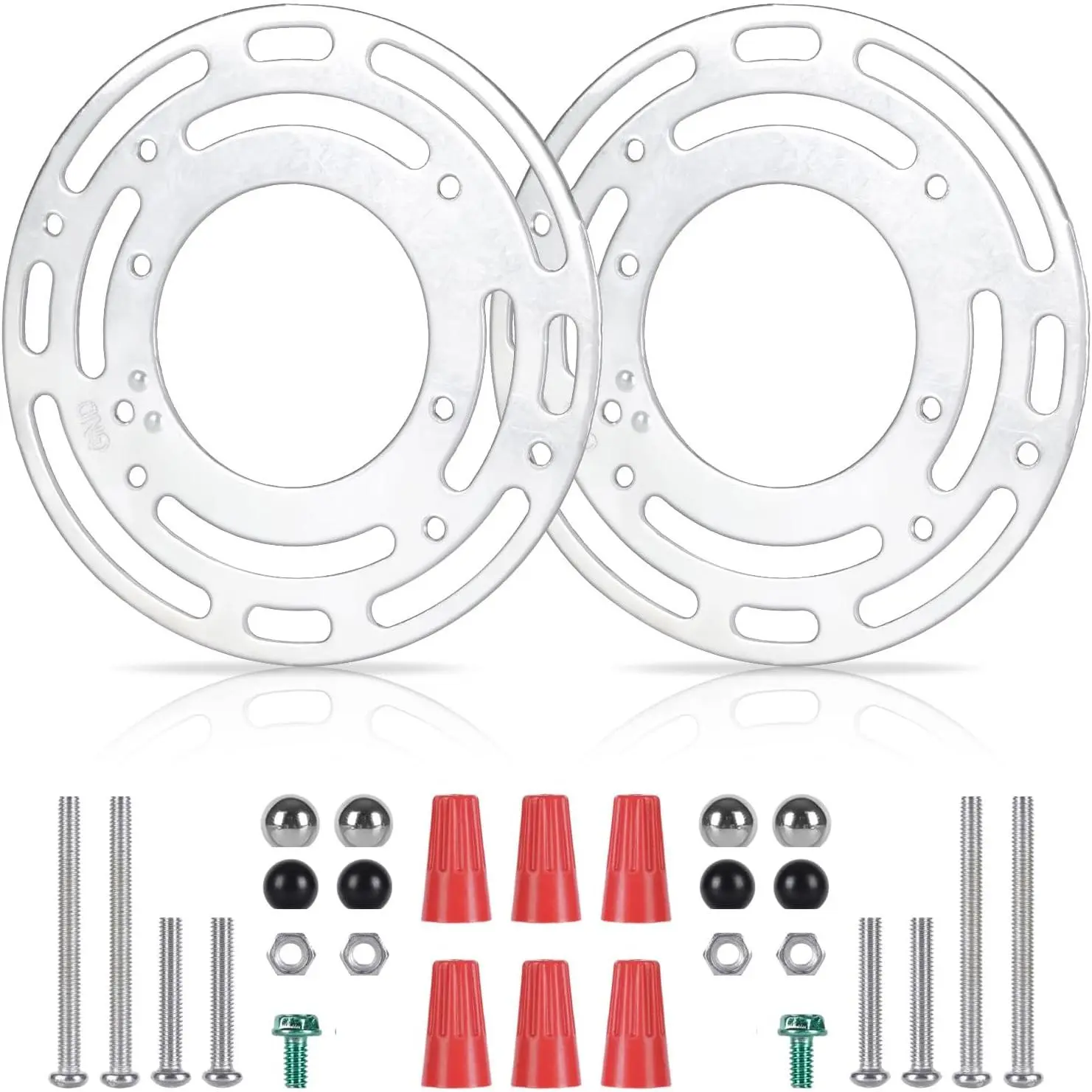 2 Pack Light Fixture Mounting Brackets, Ceiling Light Mounting Plate, Wall Lights Mount Blocks with Screw and Nuts, 4” Round Junction Box Adaptor for Wall Sconce, Chandelier, Pendant