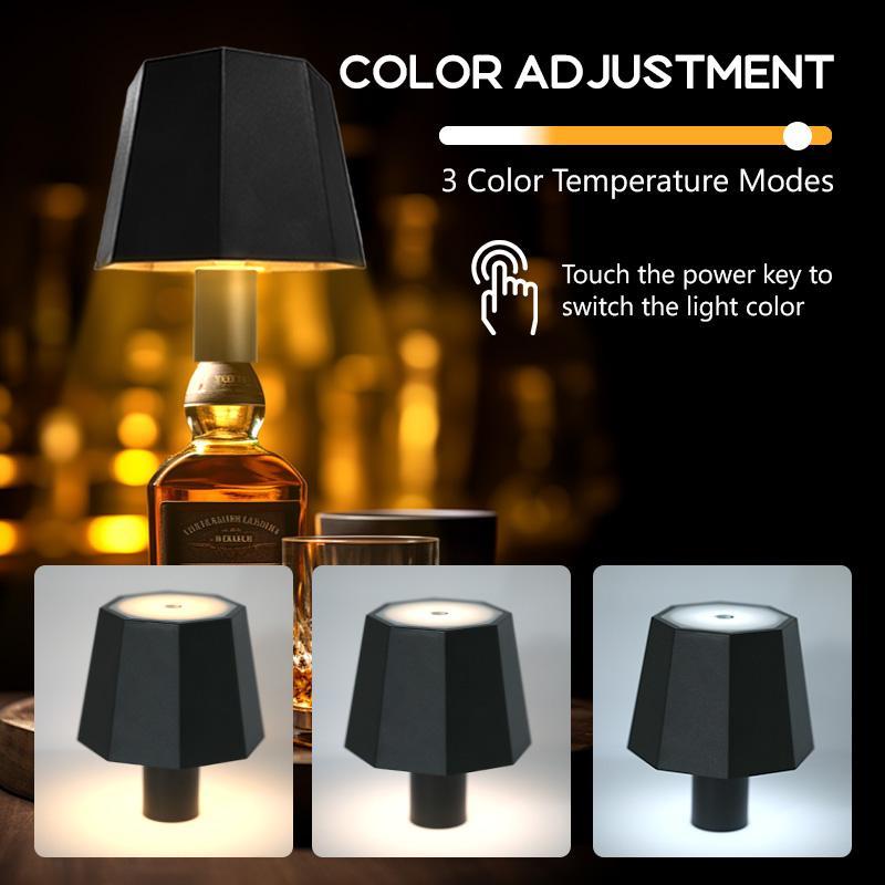 Portable LED Wine Bottle Light, Ambient Decoration Lamp with Touch Control, Rechargeable Dimmable for Wine Beer Bottles, 3 Color Modes, Perfect for Parties